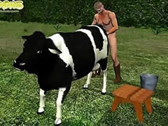 Sex on the lewn with cow
